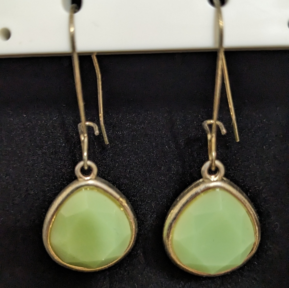 Mint & Gold Tear Drop Earrings